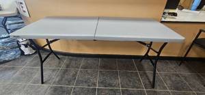 lot 128 image: Lifetime 6-Foot Folding Table with Carry Handle