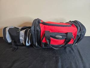 lot 154 image: Belle Russo Red and Black Duffel Bag with Side Compartment