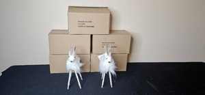 lot 162 image: Set of Wondershop White Decorative Deer Figurines