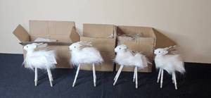 lot 163 image: Holiday Decor Collection with Wondershop Deer Figures and Plaid Pet Stockings