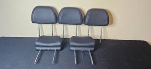 lot 168 image: Set of Black Automotive Headrests with Chrome Posts
