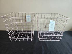 lot 183 image: Set of 2 Brightroom 11 Inch Wire Storage Bins