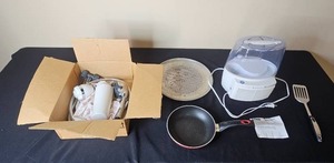 lot 206 image: Household Small Appliances and Kitchenware Lot with Humidifier and Shower Filter