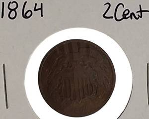 lot 7 image: 1864 Two-Cent Coin