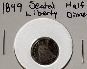 lot 12 image: 1849 Seated Liberty Half Dime