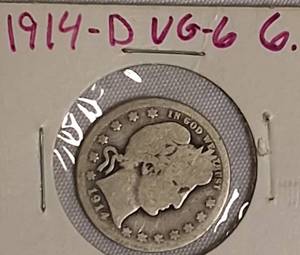 lot 59 image: 1914-D Barber Quarter