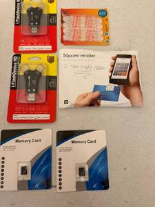 lot 65 image: Lot of Card Readers, Square Reader, Memory Cards and USB Adapters