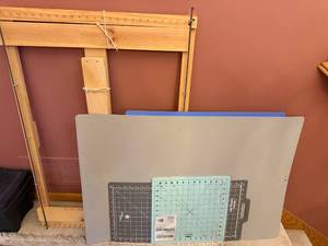lot 68 image: Set of Rotary Cutting Mats and Wooden Quilting Frame
