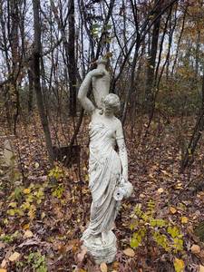 lot 82G image: Cast Stone Garden Statue of Lady with Water Jug Approx. 5 Feet Tall