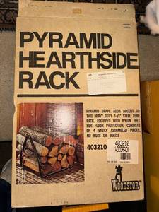 lot 84 image: Woodstock Pyramid Hearthside Firewood Rack in Box