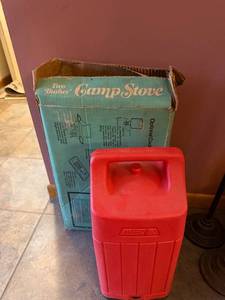 lot 88 image: Coleman Two Burner Camp Stove with Original Box and Red Carry Case