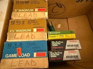 lot 96 image: Collection of 12 Gauge Shotgun Shells and Slugs by Federal and Remington
