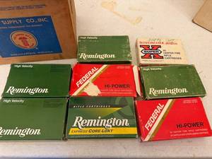 lot 97 image: Assorted Centerfire Rifle Cartridges and Accessories Including Remington, Federal, Winchester, and Hornady