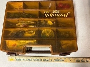 lot 4G image: Fenwick 40 Tackle Box with Assorted Fishing Lures and Accessories