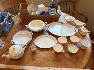 lot 14 image: Assorted Vintage China Serving and Tea Set Including Noritake, Truly Tasteful, Johnson Bros