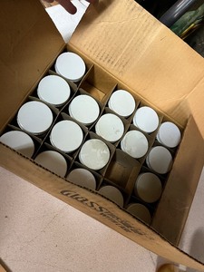 lot 15G image: Box of 20 Assorted Industrial Sample Jars with Lubricant Oils