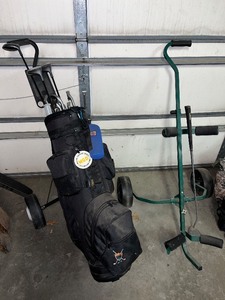 lot 29G image: Power Tour Golf Club Set with Bag and Two Push Carts