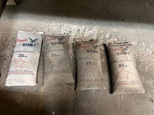 lot 38G image: Set of 4 Eagle Shot 25 lb Magnum Lead Shot Bags