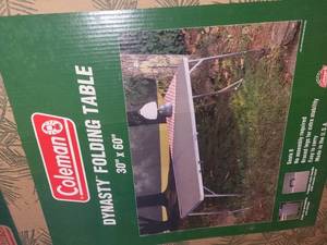 lot 108 image: Coleman Dynasty Folding Table 30 x 60 with Metal Frame