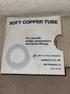 lot 137 image: Soft Copper Tube 38 OD x 20 Feet in Box