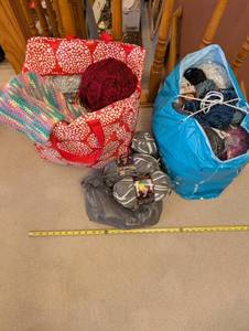 lot 12U image: Large Assorted Lot of Yarn Skeins and Balls in Mixed Colors and Textures