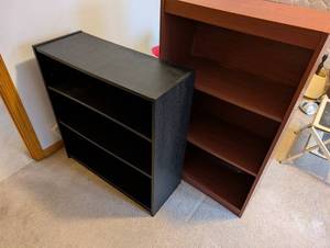 lot 35U image: Set of 2 Wood Bookcases Black and Brown Finish