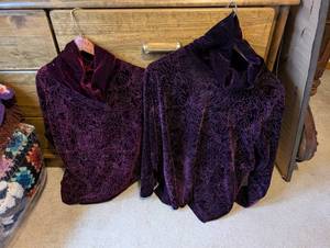 lot 40U image: Set of 2 Coldwater Creek Burgundy Velvet Embroidered Outfits