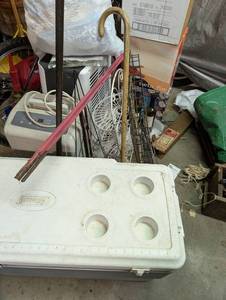 lot 41G image: Lot of 2 Dehumidifiers Hisense DH70KP1WG and Soleus Air GL-DEH-30-1 with Coleman Cooler