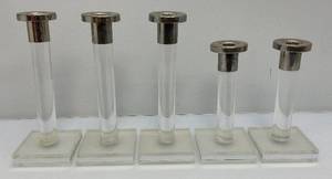 lot 19 image: 1950s Mid Century Dorthy Thorpe Modern Lucite & Metal Candelabras 3 10 38 x 2 8 38