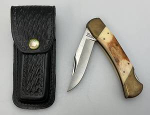 lot 50 image: Parker IMAI K-139 Lock Blade Knife With Leather Sheath