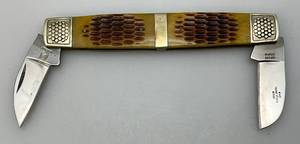 lot 66 image: Vintage Unique Double Ended Rough Rider Two Blade Pocket Knife 2 Blades
