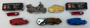 lot 134 image: Misc. Pocket Knives Including Browning, Motorcycle Knife And More
