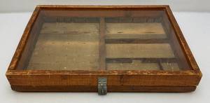 lot 166 image: Very Old Glass And Wood Display Case 16 12 x 21 34