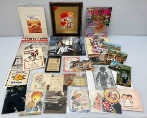 lot 179 image: Misc. Vintage Collectible paper Items Including Postcards Asnd more