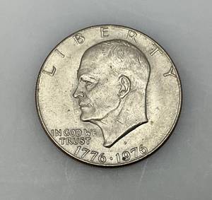 lot 180 image: 1976 D Bicentennial Eisenhower Wide Print Type 1