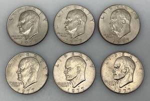 lot 185 image: 1977 D Eisenhower One Dollar Coins