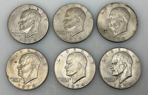 lot 189 image: 1974 D Eisenhower One Dollar Coins