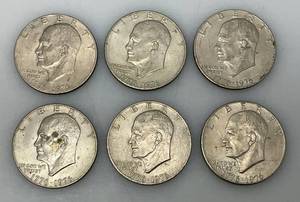 lot 190 image: 1976 Bicentennial Eisenhower No Mint Mark Narrow Print Type 2