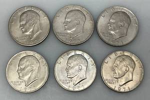 lot 192 image: 1971 D Eisenhower One Dollar Coins