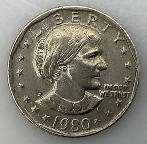 lot 200 image: 1980 BLOB  Susan B Anthony One Dollar Coins