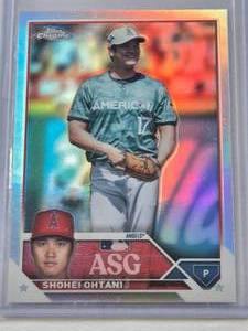 lot 25 image: Shohei Ohtani 2023 Topps ASG Chrome Refractor #ASGC-31 - Los Angeles Angels Baseball Card