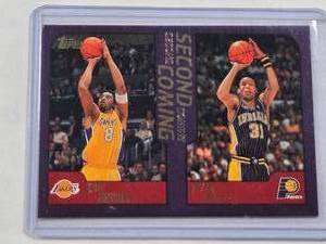 lot 31 image: Kobe Bryant and Reggie Miller 2000 Topps Second Coming #292 - Los Angeles Lakers and Indiana Pacers Basketball Card