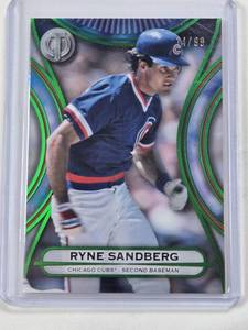 lot 17 image: Ryne Sandberg 2025 Topps Tribute Emerald SP #27 and Numbered 1499 - Chicago Cubs Baseball Card