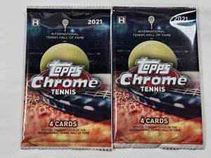 lot 37 image: Lot of 2 Unopened 2021 Topps Chrome Tennis Card Packs