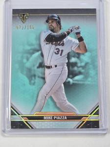 lot 41 image: Mike Piazza 2021 Topps Triple Threads #91 and Numbered 72150 - New York Mets Baseball Card