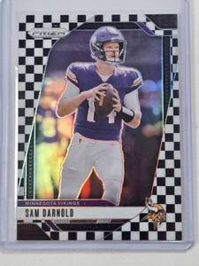 lot 52 image: Sam Darnold 2024 Panini Prizm Checkerboard SP #185 - Minnesota Vikings Football Card