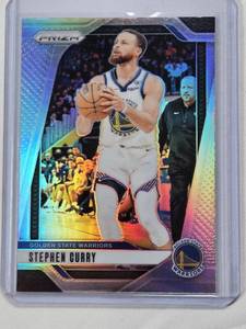 lot 65 image: Stephen Curry 2024-25 Panini Prizm Silver Holo #134 - Golden State Warriors Basketball Card