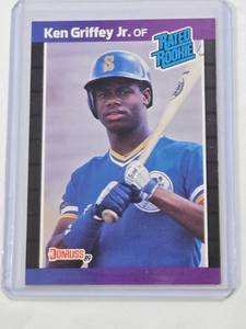 lot 79 image: Ken Griffey Jr. Rookie 1988 Leaf Donruss 89 Rated Rookie #33 - Seattle Mariners Baseball Card