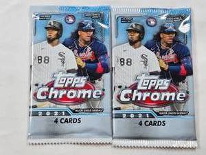 lot 81 image: Lot of 2 Unopened Topps Chrome 2021 Baseball Card Packs