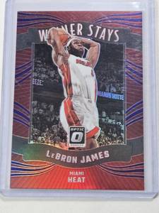 lot 88 image: LeBron James 2023-24 Panini Donruss Optic Winner Stays Prizm #2 - Miami Heat Basketball Card
